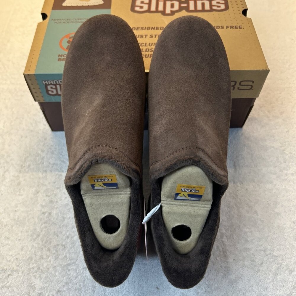 SKECHERS Modern Hour Suede Hands Free Slip-Ins Chocolate Women SZ 9 NEW - Picture 2 of 10
